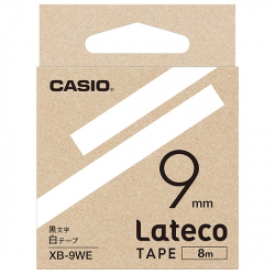 商品画像:Lateco用テープ 9mm 白/黒文字 XB-9WE