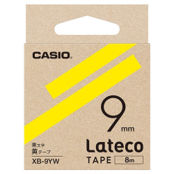 商品画像:Lateco用テープ 9mm 黄/黒文字 XB-9YW