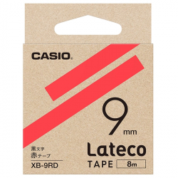 商品画像:Lateco用テープ 9mm 赤/黒文字 XB-9RD