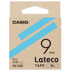 商品画像:Lateco用テープ 9mm 水色/黒文字 XB-9SB