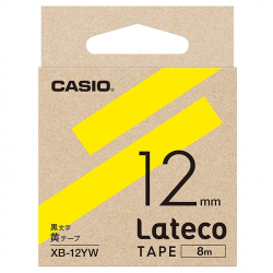 商品画像:Lateco用テープ 12mm 黄/黒文字 XB-12YW