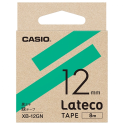 商品画像:Lateco用テープ 12mm 緑/黒文字 XB-12GN