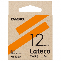 商品画像:Lateco用テープ 12mm オレンジ/黒文字 XB-12EO