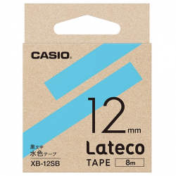 商品画像:Lateco用テープ 12mm 水色/黒文字 XB-12SB