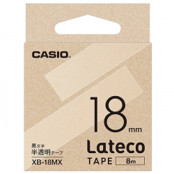 商品画像:Lateco用テープ 18mm 半透明/黒文字 XB-18MX