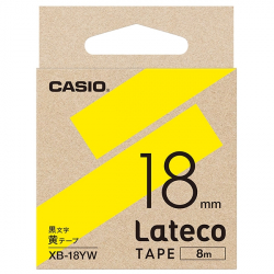 商品画像:Lateco用テープ 18mm 黄/黒文字 XB-18YW