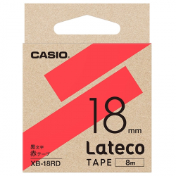 商品画像:Lateco用テープ 18mm 赤/黒文字 XB-18RD