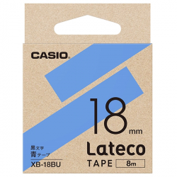 商品画像:Lateco用テープ 18mm 青/黒文字 XB-18BU