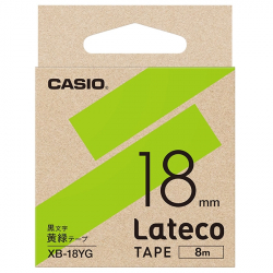 商品画像:Lateco用テープ 18mm 黄緑/黒文字 XB-18YG