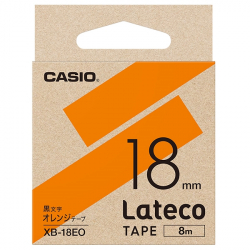 商品画像:Lateco用テープ 18mm オレンジ/黒文字 XB-18EO