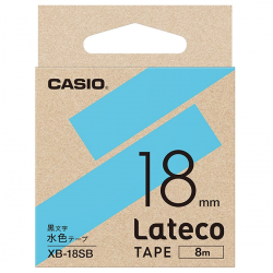 商品画像:Lateco用テープ 18mm 水色/黒文字 XB-18SB