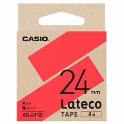 商品画像:Lateco用テープ 24mm 赤/黒文字 XB-24RD