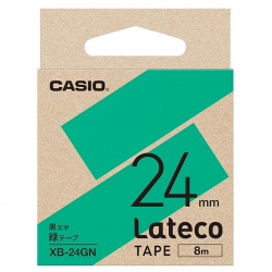 商品画像:Lateco用テープ 24mm 緑/黒文字 XB-24GN