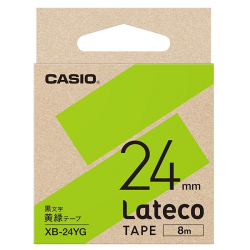 商品画像:Lateco用テープ 24mm 黄緑/黒文字 XB-24YG