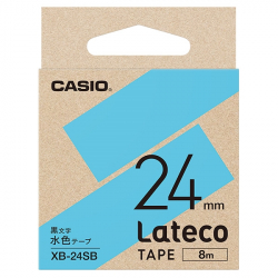 商品画像:Lateco用テープ 24mm 水色/黒文字 XB-24SB