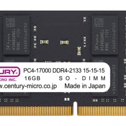 商品画像:NT用 PC4-17000 DDR4-2133 260pin SODIMM 2RK 1.2v 16GB CB16G-SOD4U2133