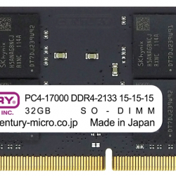 商品画像:NT用 PC4-17000 DDR4-2133 260pin SODIMM 2RK 1.2v 64GBKit(32GBx2) CB32GX2-SOD4U2133