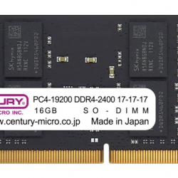 商品画像:NT用 PC4-19200 DDR4-2400 260pin SODIMM 2RK 1.2v 16GB CB16G-SOD4U2400