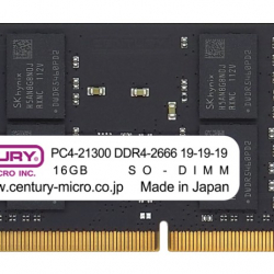 商品画像:NT用 PC4-21300 DDR4-2666 260pin SODIMM 1.2v 16GB CB16G-SOD4U2666