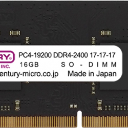 商品画像:NT用 PC4-19200 DDR4-2400 260p SODIMM 1.2v 16GB 1R CB16G-SOD4U2400H