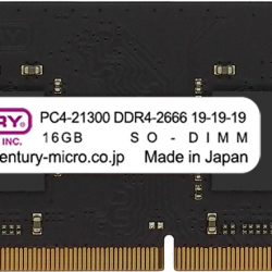 商品画像:NT用 PC4-21300 DDR4-2666 260p SODIMM 1.2v 16GB 1R CB16G-SOD4U2666H