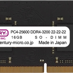 商品画像:NT用 PC4-25600 DDR4-3200 260p SODIMM 1.2v 16GB 1R CB16G-SOD4U3200H