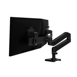 商品画像:LX PRO デスクマウント モニターアーム デュアル ダイレクト 横型 ブラック 27インチ(8.5kg)まで対応 45-684-292