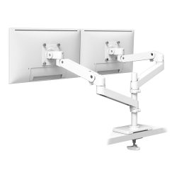 商品画像:LX PRO デスクマウント モニターアーム デュアル 縦/横型 グロメット ホワイト 24インチ(3.6〜20.0kg)まで対応 45-710-290