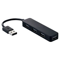 商品画像:USBHUB2.0/カラフルモデル/バスパワー/4ポート/ブラック U2H-SN4NBBK