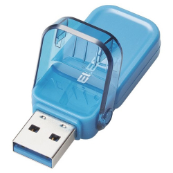 商品画像:USBメモリー/USB3.1(Gen1)対応/フリップキャップ式/128GB/ブルー MF-FCU3128GBU
