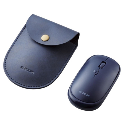 商品画像:BlueLEDマウス/薄型/Bluetooth対応/4ボタン/ポーチ付/ブルー M-TM10BBBU