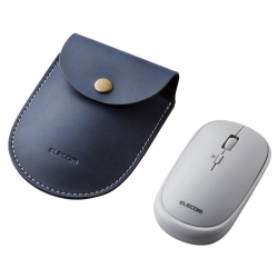 商品画像:BlueLEDマウス/薄型/Bluetooth対応/4ボタン/ポーチ付/グレー M-TM10BBGY