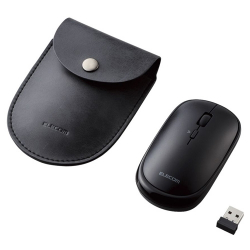 商品画像:BlueLEDマウス/薄型/無線/4ボタン/ポーチ付/ブラック M-TM10DBBK