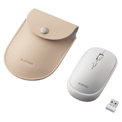 商品画像:BlueLEDマウス/薄型/無線/4ボタン/ポーチ付/ホワイト M-TM10DBWH