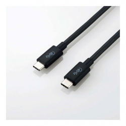 <エレコム>USB4ケーブル/C-Cタイプ/認証品/PD対応/40Gbps/0.8m/ブラック USB4-CC5P08BK