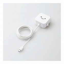 商品画像:AC充電器/スマホ・タブレット用/2.4A出力/Type-C/USB-C/ケーブル一体型/1.5m/ホワイトフェイス MPA-ACC20WF