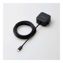 商品画像:AC充電器/スマホ・タブレット用/2.4A出力/Type-C/USB-C/ケーブル一体型/2.5m/ブラック MPA-ACC21BK