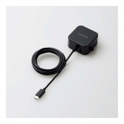 商品画像:AC充電器/スマホ・タブレット用/2.4A出力/Type-C/USB-C/ケーブル一体型/1.5m/USB-Aメス1ポート/おまかせ充電搭載/ブラック MPA-ACC22BK