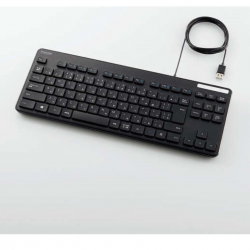 商品画像:有線キーボード/薄型/メンブレン式/抗菌/コンパクトサイズ/ブラック TK-FCM107KBK