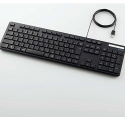 商品画像:有線キーボード/薄型/メンブレン式/抗菌/フルサイズ/ブラック TK-FCM108KBK