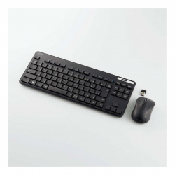 商品画像:無線キーボード/薄型/メンブレン式/抗菌/コンパクトサイズ/マウス付/ブラック TK-FDM109MKBK