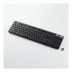 商品画像:無線キーボード/薄型/メンブレン式/抗菌/フルサイズ/ブラック TK-FDM110TKBK