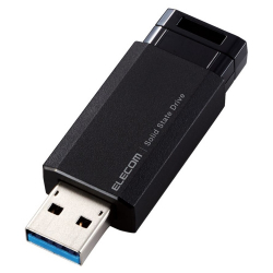 商品画像:外付けSSD/ノック式/USB3.2(Gen2)対応/250GB/ブラック ESD-EPK0250GBK