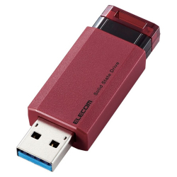 商品画像:外付けSSD/ノック式/USB3.2(Gen2)対応/250GB/レッド ESD-EPK0250GRD