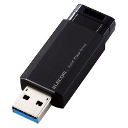 商品画像:外付けSSD/ノック式/USB3.2(Gen2)対応/1TB/ブラック ESD-EPK1000GBK