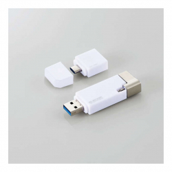 商品画像:LightningUSBメモリ/USB3.2(Gen1)/USB3.0対応/32GB/Type-C変換アダプタ付/ホワイト MF-LGU3B032GWH