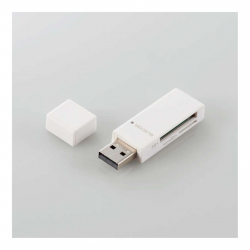 商品画像:カードリーダー/スティックタイプ/USB2.0対応/SD+microSD対応/ホワイト MR-D205WH