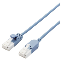 <エレコム>LANケーブル/CAT6A/爪折れ防止/スイング式コネクタ/10.0m/ブルー LD-GPATSW/BU100