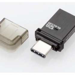 商品画像:USBメモリ/USB3.1(Gen1)/Type-C/キャップ式/128GB/ブラック MF-CAU31128GBK