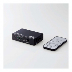 商品画像:HDMI切替器/4K60P対応/3ポート/3入力1出力/専用リモコン付/ブラック DH-SW4KP31BK